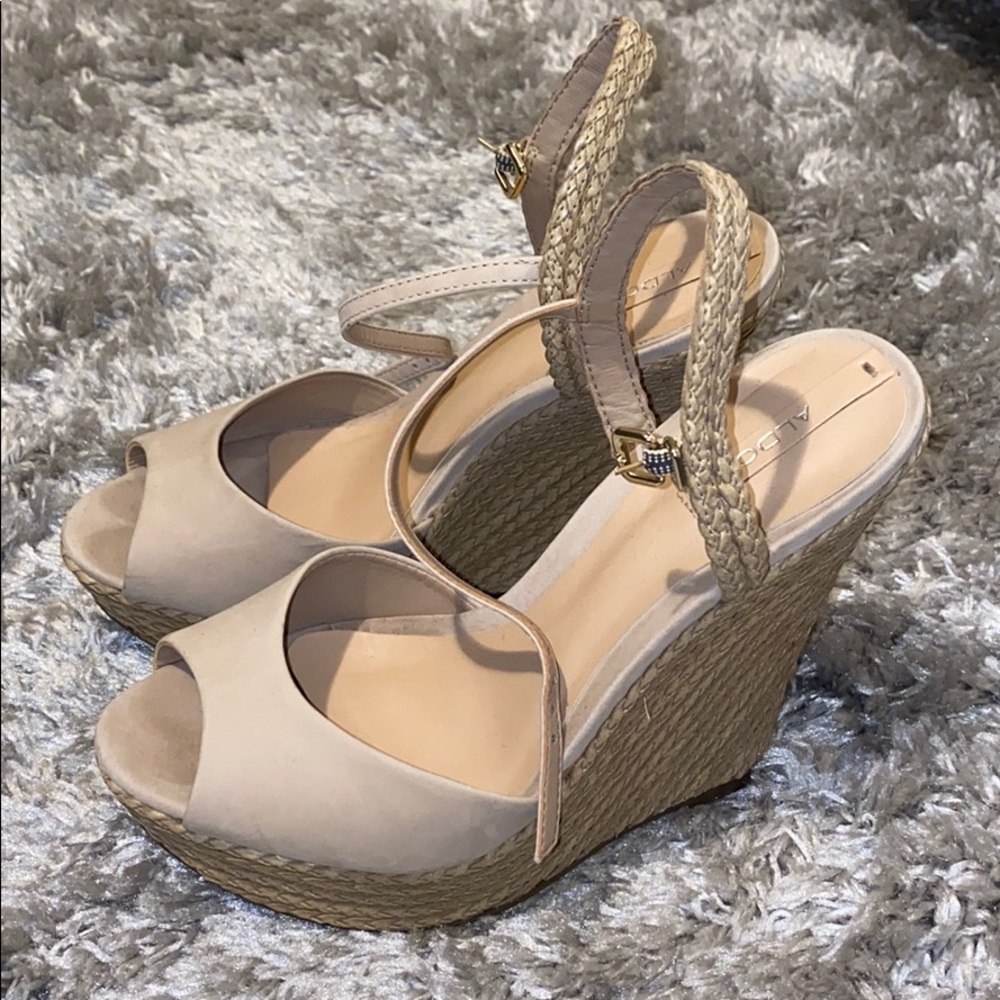 Nude Wedge Sandals